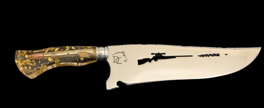 10 inch sniper rifle knife with golden handle