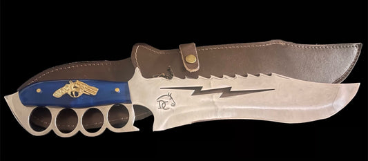 11 inch knife with golden gun handle